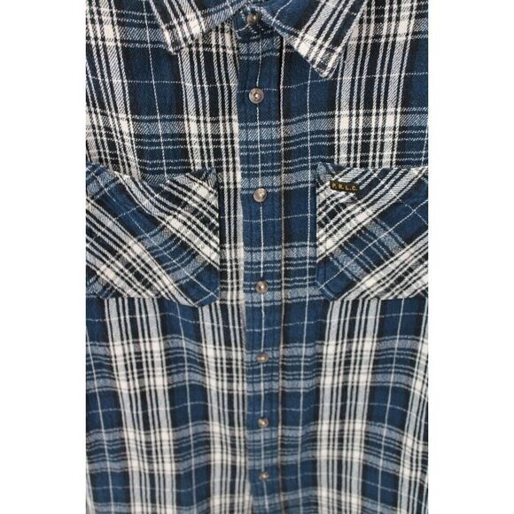 Polo Ralph Lauren Boy's Button Up Shirt  Plaid  Large 14-16 Medium Weight Blue - Picture 5 of 9